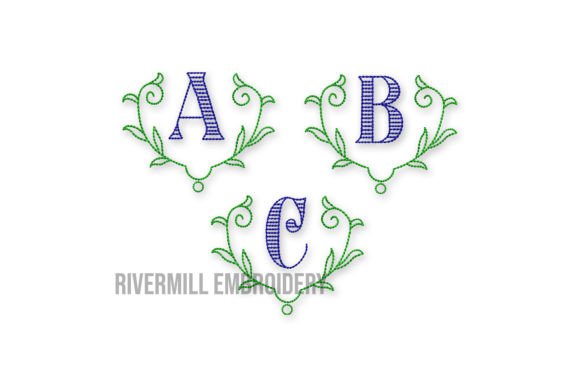 2 Aston Monogram Embroidery Font