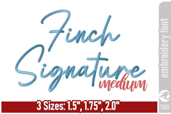 Finch Signature Embroidery Font - M