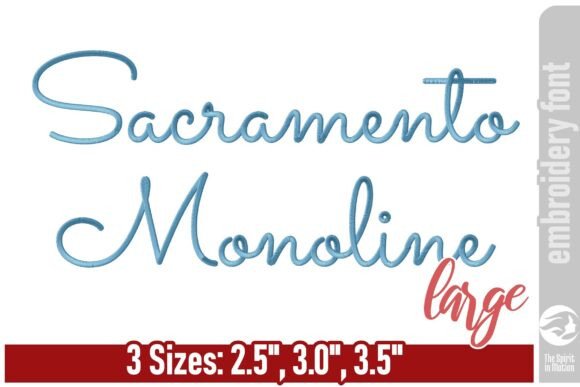 Sacramento Monoline Embroidery Font L