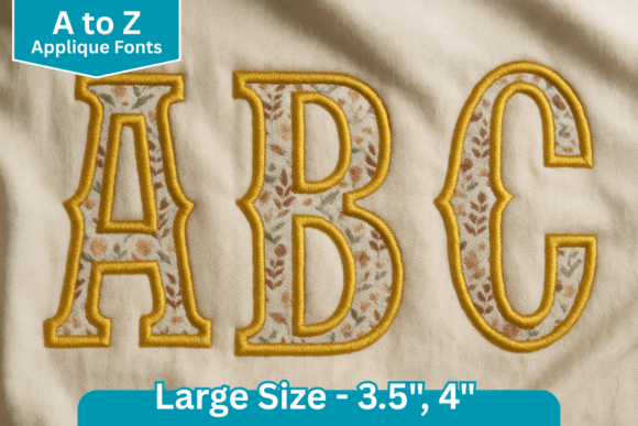 Vintage Serif Applique Embroidery Font
